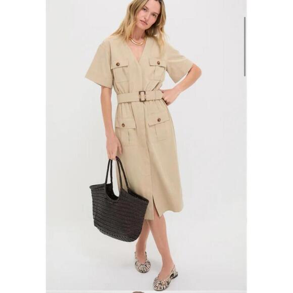 Tuckernuck Fawn Twill Carine Dress $248 NWT XXS 2XS